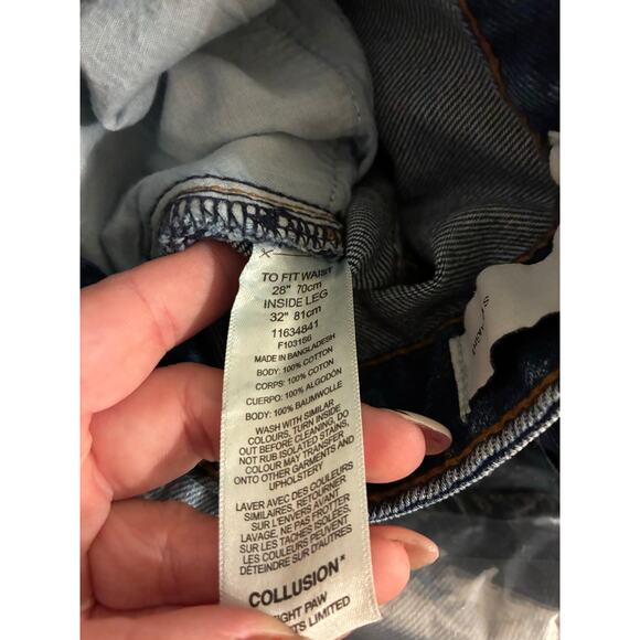 Collusion x005 Straight Fit Denim Jean Medium Wash Blue Women's EU 30 / US 8 - Picture 5 of 5